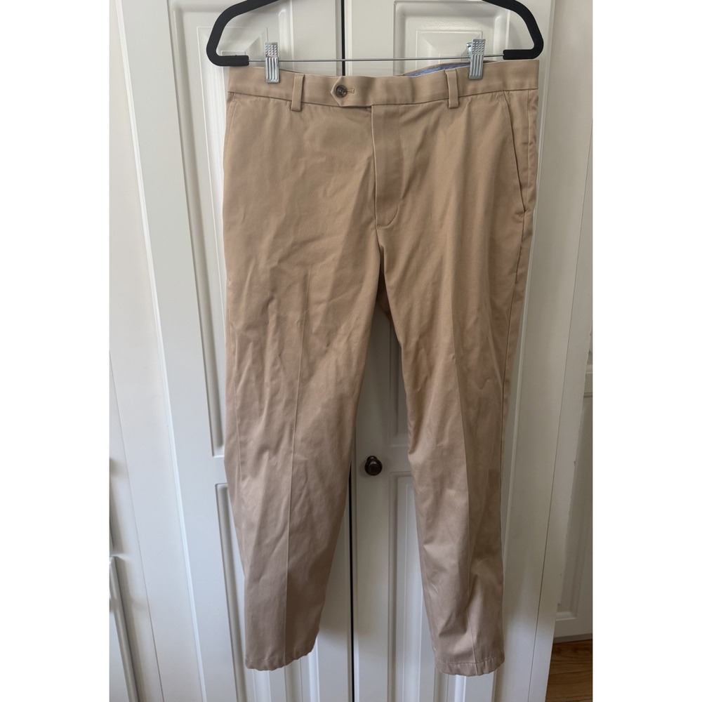 Brooks Brothers Milano Advantage Chino‎ Pants Men 33x27 Hemmed Khaki Stretch EUC
